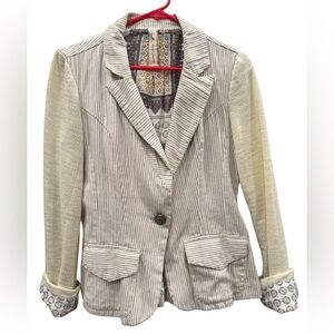 Aratta Silent Journey Stripe Blazer • Mixed Textures • NWOT • Size L